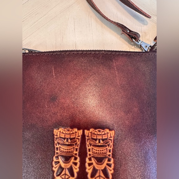 Hawaii Leather Cross Body Shoulder/Crossbody Bag – Brown Handmade Island Leather - Picture 8 of 16